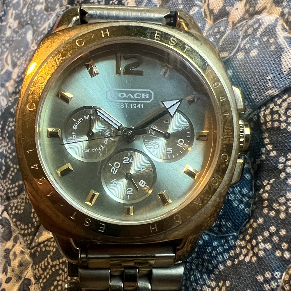 Coach Gold and Silver Chronograph Watch